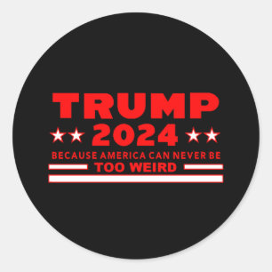 PEGATINA REDONDA TRUMP 2024 RED