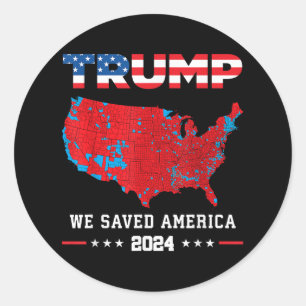 Pegatina Redonda Trump 2024 Salvamos las elecciones presidenciales