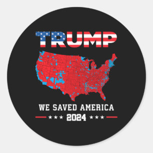 Pegatina Redonda Trump 2024 Salvamos las elecciones presidenciales