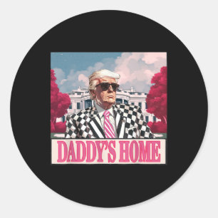 Pegatina Redonda Trump 2024 se lleva a casa de Trump