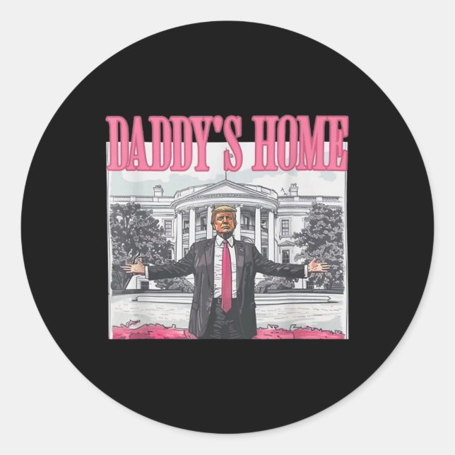 Pegatina Redonda Trump 2024 se lleva a casa de Trump (Anverso)