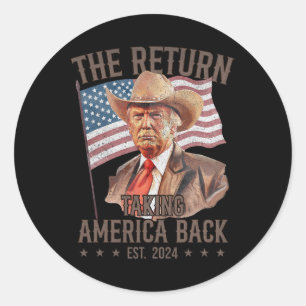 Pegatina Redonda Trump 2024 toma a Estados Unidos