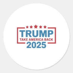 Pegatina Redonda Trump 2025 Apparel - Trump 2025 salva a Estados Un