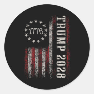Pegatina Redonda Trump 2028 vota por Donald Trump Estados Unidos