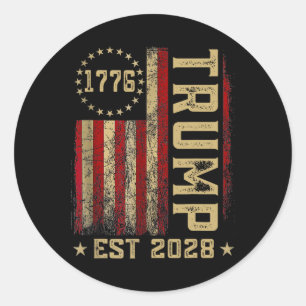Pegatina Redonda Trump 2028 vota por Donald Trump Estados Unidos