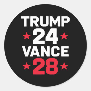 Pegatina Redonda Trump 24 Vance 28 2025 Donald Trump J.d. Vance 202