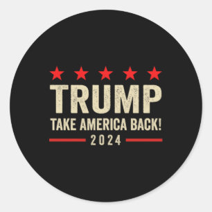 Pegatina Redonda Trump 45 47