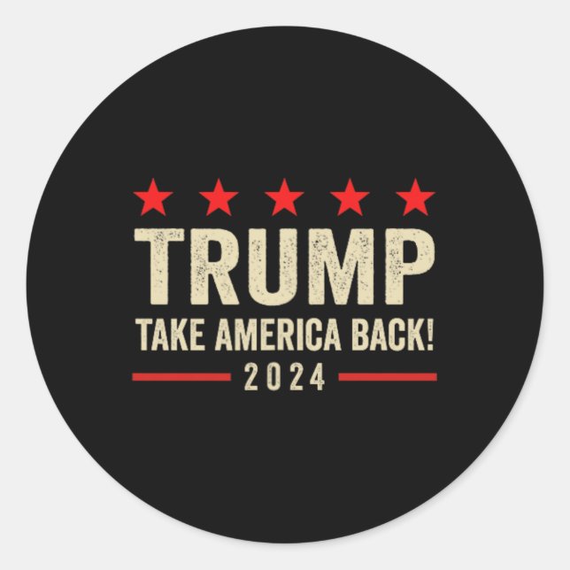 Pegatina Redonda Trump 45 47 (Anverso)