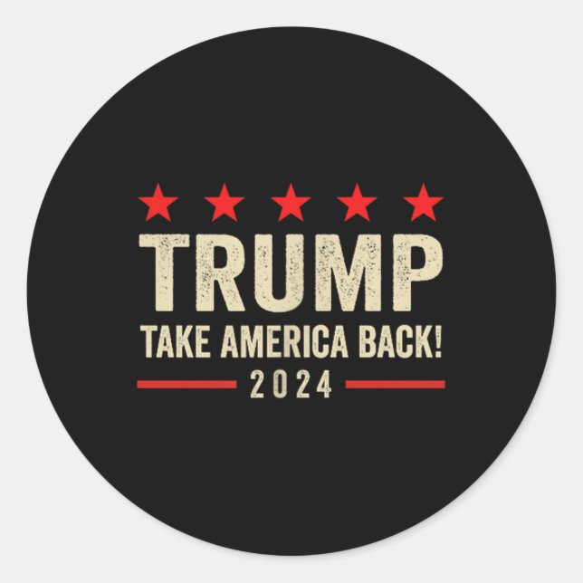 Pegatina Redonda Trump 45 47 (Anverso)