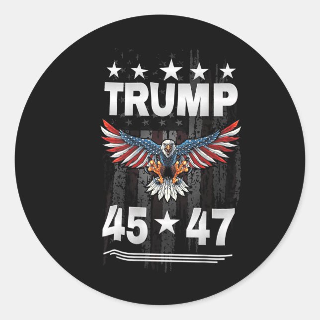 Pegatina Redonda Trump 45 47 (atrás) (Anverso)