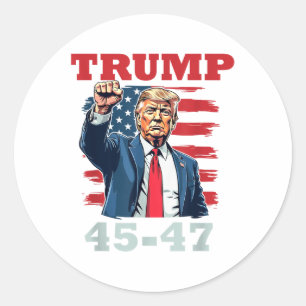 Pegatina Redonda Trump 45-47: Audaz diseño presidencial para Trump 