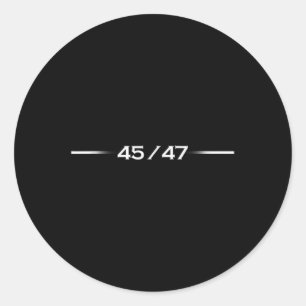 Pegatina Redonda Trump 45 47 Diseño Futurista Retro de Trump