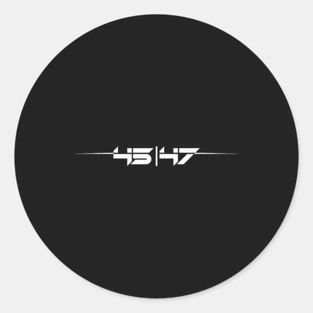 Pegatina Redonda Trump 45 47 Retro futurista (Anverso)