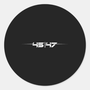 Pegatina Redonda Trump 45 47 Retro futurista