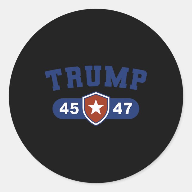 Pegatina Redonda Trump 45 Y Trump 47 (Anverso)