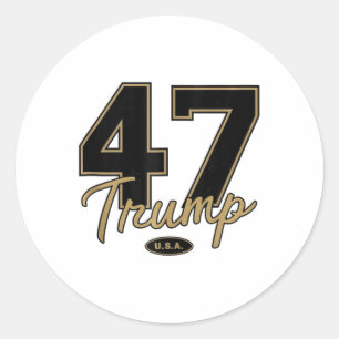 Pegatina Redonda Trump 47 Trump 2024 Republicano Conservador 47 Tru