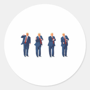 Pegatina Redonda Trump Baila 4 De Julio De 2024