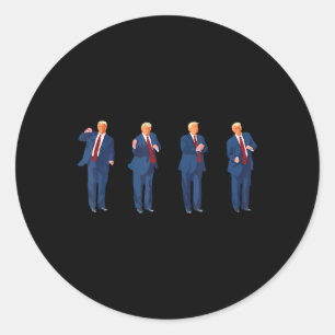 Pegatina Redonda Trump Baila 4 De Julio De 2024