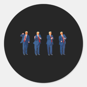 Pegatina Redonda Trump Baila 4 De Julio De 2025