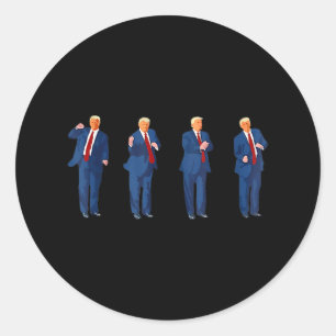 Pegatina Redonda Trump Baila 4 De Julio De 2025