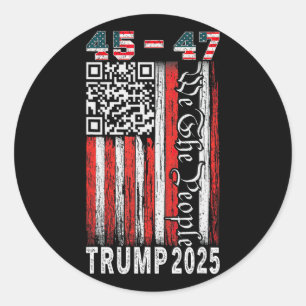 Pegatina Redonda Trump baila troll Qr Divertido presidente Trump