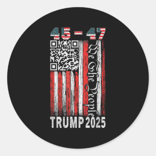 Pegatina Redonda Trump baila troll Qr Divertido presidente Trump