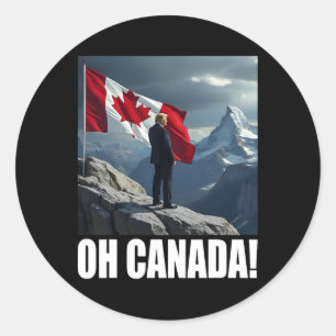 Pegatina Redonda Trump Bandera de Canadá Hombres Ropa de Mujeres