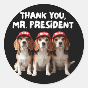 Pegatina Redonda Trump Beagles Para El Propietario De Perros De Tru