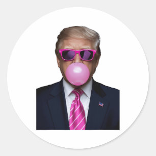 Pegatina Redonda Trump Bubble Gum