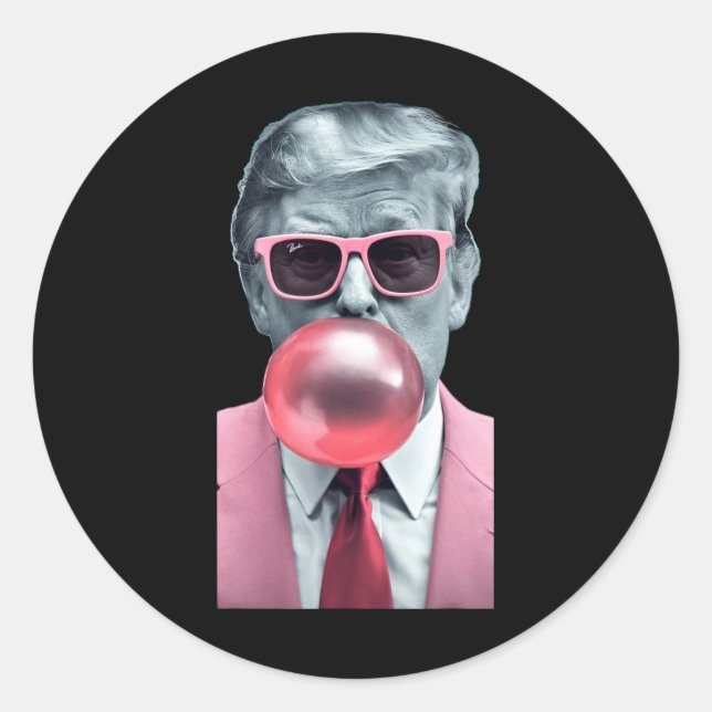 Pegatina Redonda Trump Bubble Gum 1 (Anverso)