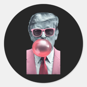 Pegatina Redonda Trump Bubble Gum 1