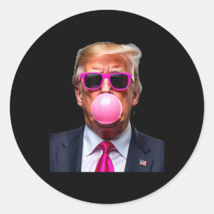 Pegatina Redonda Trump Bubble Gum Pink 1