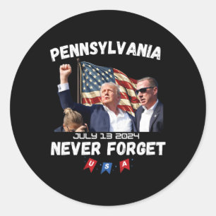 Pegatina Redonda Trump Butler Pennsylvania nunca se olvida