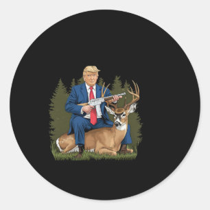 Pegatina Redonda Trump Caza Cerveza Divertida Beer Beer