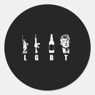 Pegatina Redonda Trump: Cerveza Trump 2020 - Maga de Trump Pence