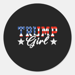 Pegatina Redonda Trump Chica (en CC) Chica de Trump No me piden dis