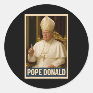 Pegatina Redonda Trump como Iglesia del Vaticano