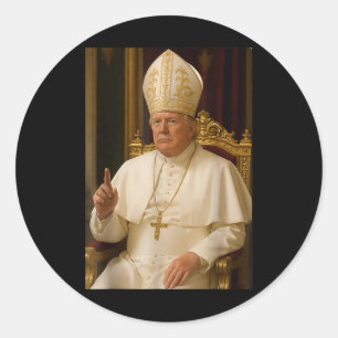Pegatina Redonda Trump como Iglesia del Vaticano