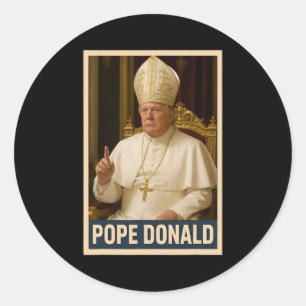 Pegatina Redonda Trump como Iglesia del Vaticano