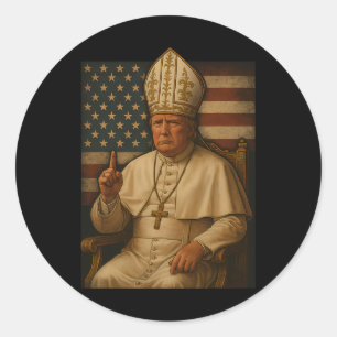 Pegatina Redonda Trump como Iglesia del Vaticano El Papa Republican