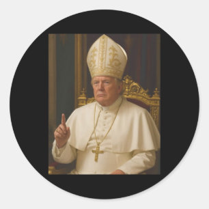 Pegatina Redonda Trump como meme del Papa 1
