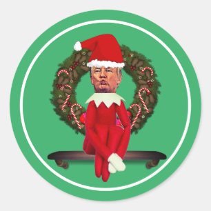 Pegatina Redonda Trump como Navidad mayor