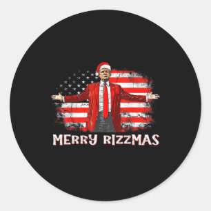 Pegatina Redonda Trump con rizmas graciosos bailes graciosos de Tru
