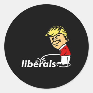 Pegatina Redonda Trump, contra el liberalismo Donald Trump