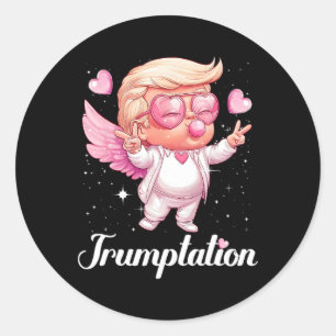 Pegatina Redonda Trump Cupid Bow Y Arrow Valentine Funny