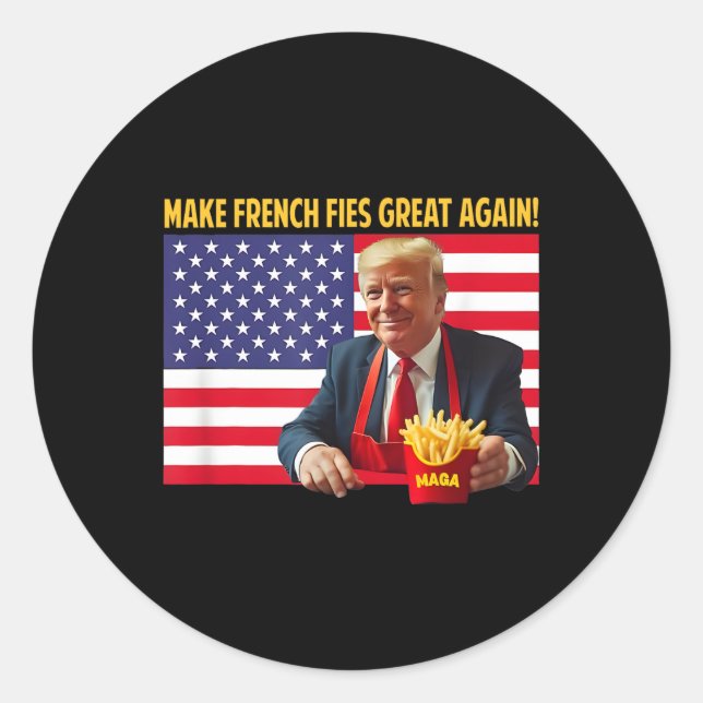Pegatina Redonda Trump curioso vuelve a hacer grandes los frutos de (Anverso)