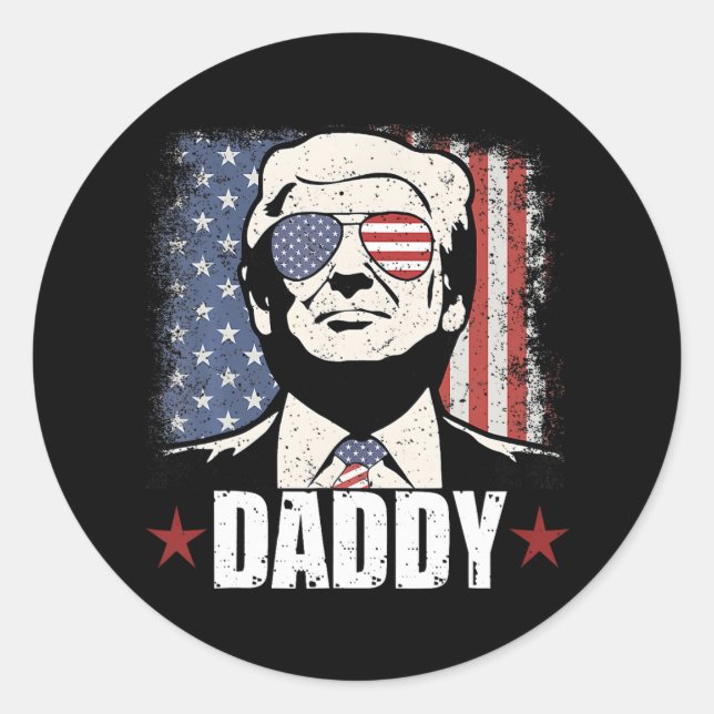 Pegatina Redonda Trump Daddy 2025 Official Trump Daddy Funny 1  (Anverso)
