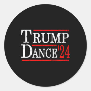 Pegatina Redonda Trump Dance 2024 Trump Vance Divertido Partido Rep