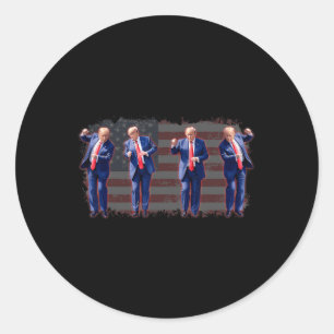 Pegatina Redonda Trump Dance Pro Trump 2024 Trump Presidente 45 47