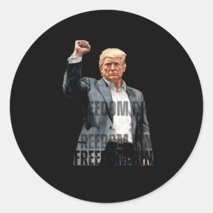 Pegatina Redonda Trump deja sonar la libertad
